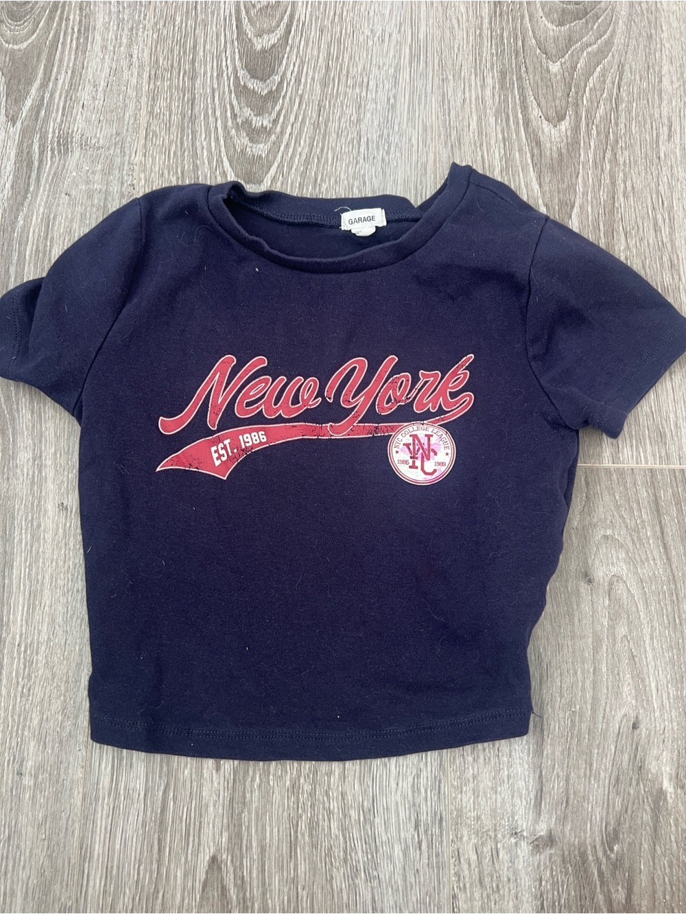 Garage Kids Navy Tee with Red "New York" Graphic